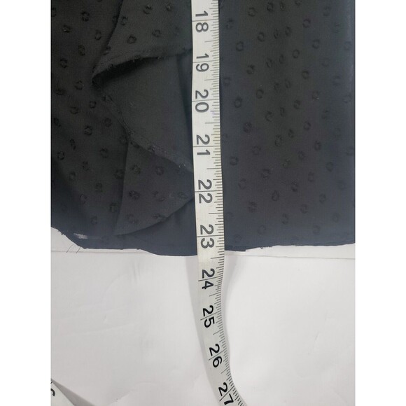 Zara TRF  Black Dotted Ruffled Long Sleeve Boho Chic Sheer Blouse Top Size W M - Picture 5 of 7